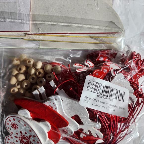 Christmas Decorations Wood Decoration Garlands Bundle / 5 + Table Centerpiece 8 - Picture 4 of 9